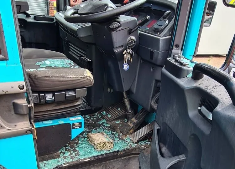 Brick thrown through bin wagon window in Waterhead and parking officer abused in Glodwick