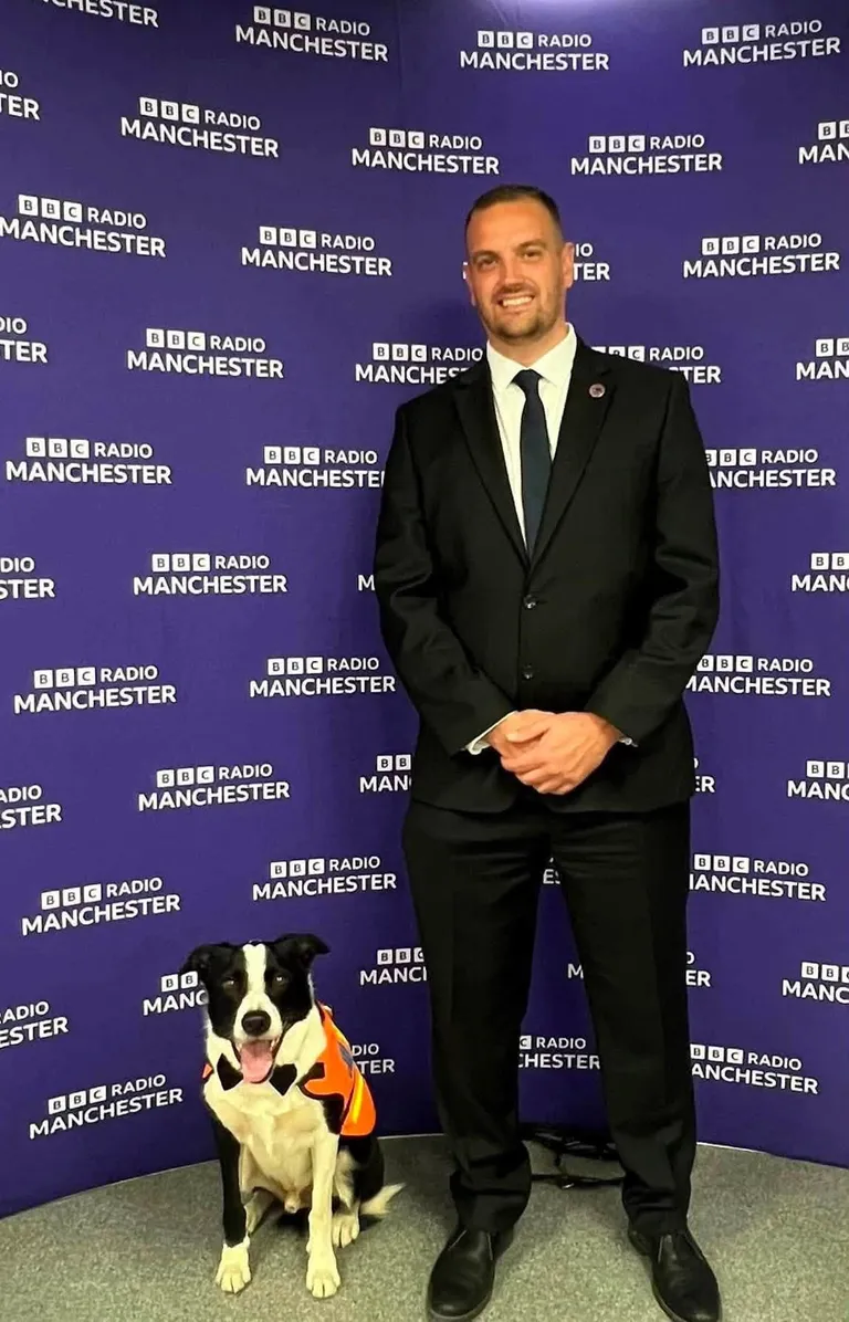 PC Richard Beswick and dog Ace win BBC Radio Manchester animal category award